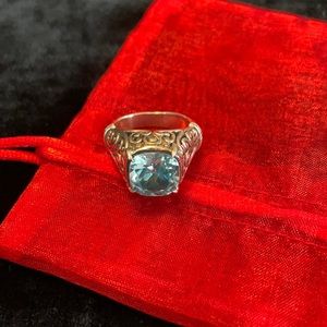 Beautiful Blue Topaz Sterling Silver Ring